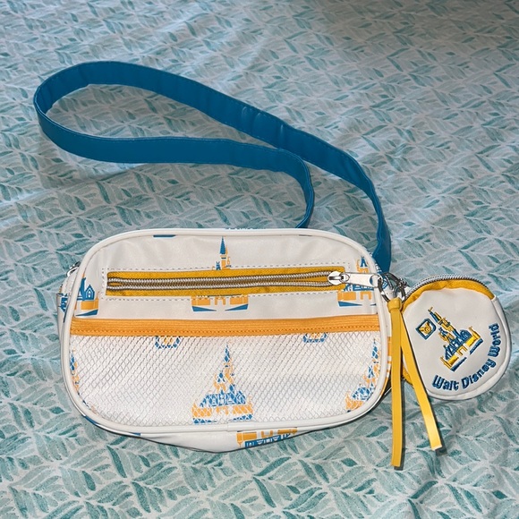 Disney Handbags - Walt Disney World Yellow and Blue Castle Fanny Pack
